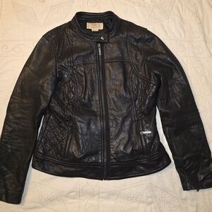 Michael Kors Genuine Black Leather Jacket
